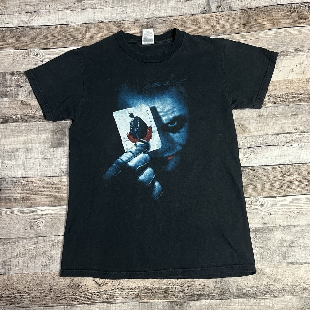 Dark Knight Shirt Size Small Black Joker Heath Ledger Playing Card